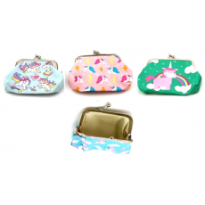 Unicorn Canvas Metal Clip Purse